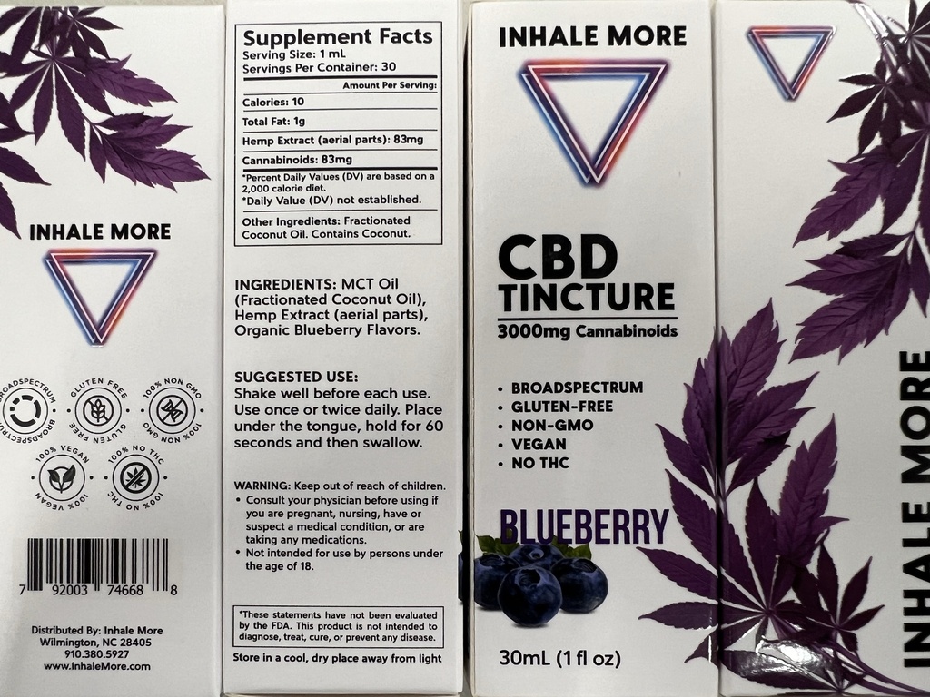 Inhale More - CBD Tincture 3000mg