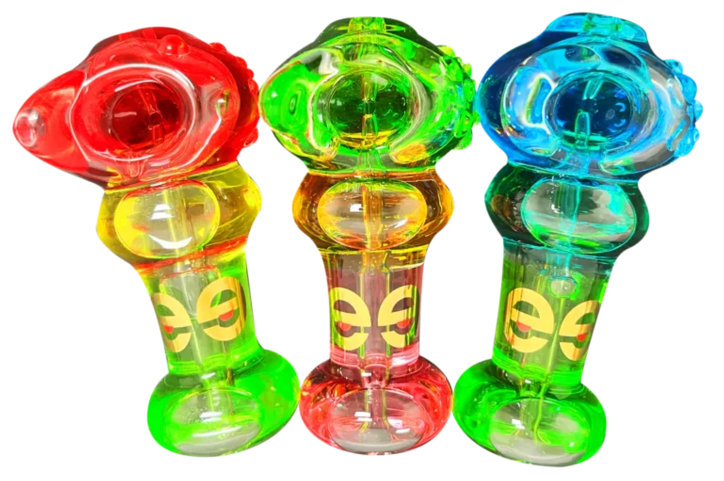 Cheech - Triple Glycerin Pipe w/Pouch CH-PIPE-3F (Blue/Green)