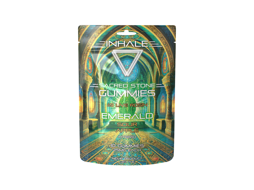 Inhale More - Sacred Stone Delta-9 Live Rosin Gummy Bag (250mg) (Sour Apple)