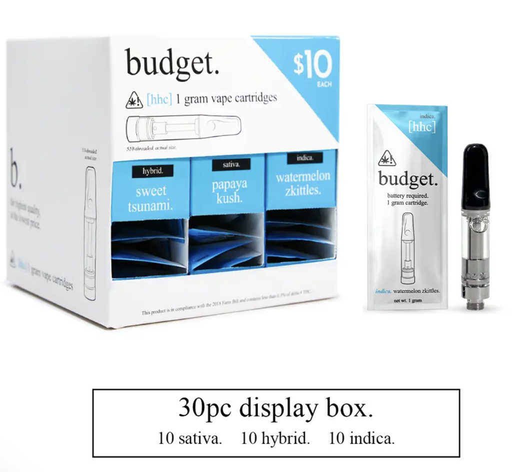 Budget - 30pc Variety Pack of 1 Gram HHC Vape Cartridges