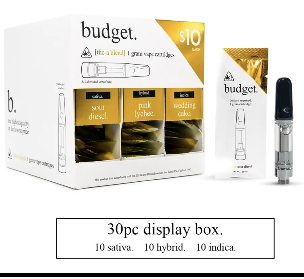 Budget - 30pc Variety Pack of 1 Gram THC-A Blend Vape Cartridges