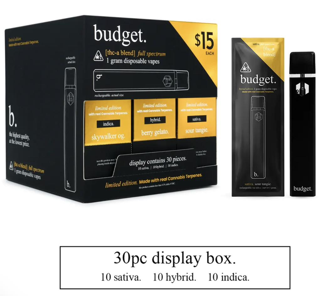Budget - 30pc Variety Pack of 1 Gram THC-A Full Spectrum Disposable