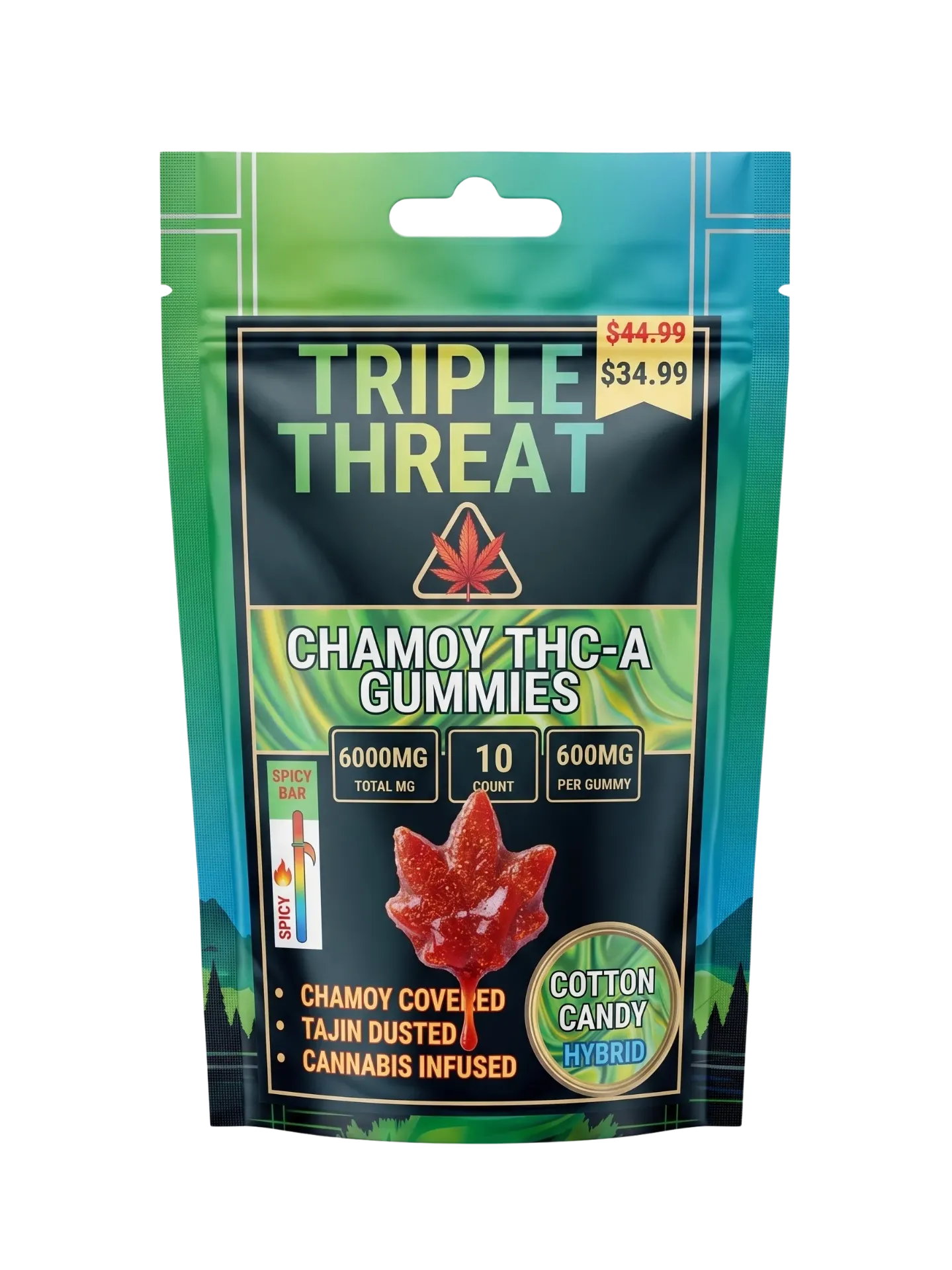 Triple Threat - Chamoy THC-A Gummies 6000MG (Cotton Candy)