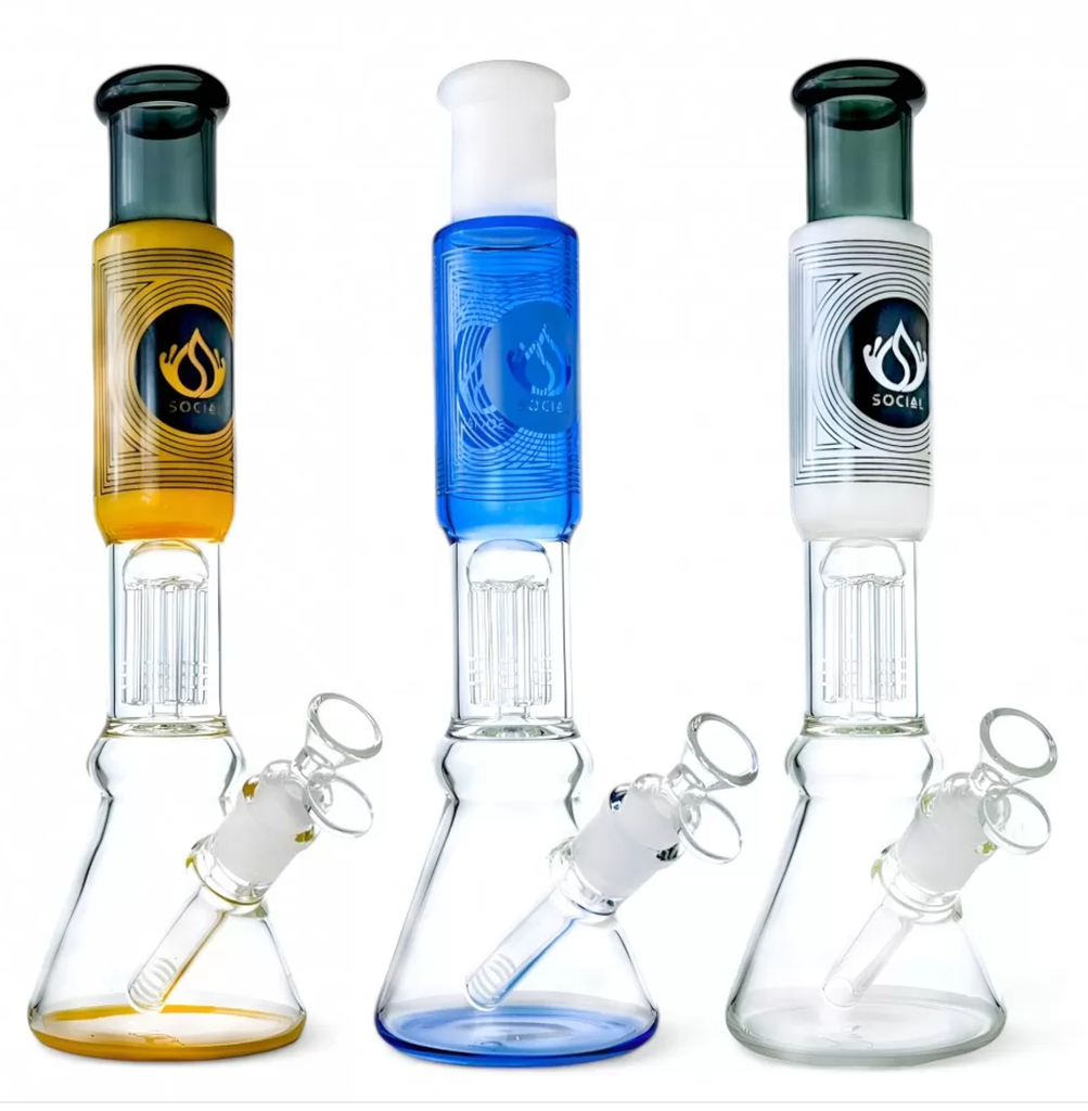 Social - 13" Ripple & Relax Dive Into Flavor W/ Tree Perc Water Pipe