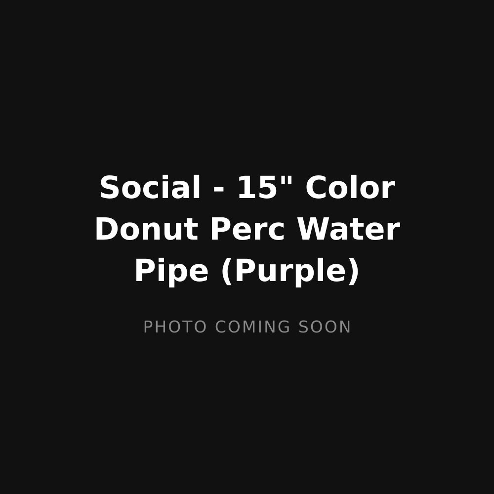 Social - 15" Color Donut Perc Water Pipe (Purple)