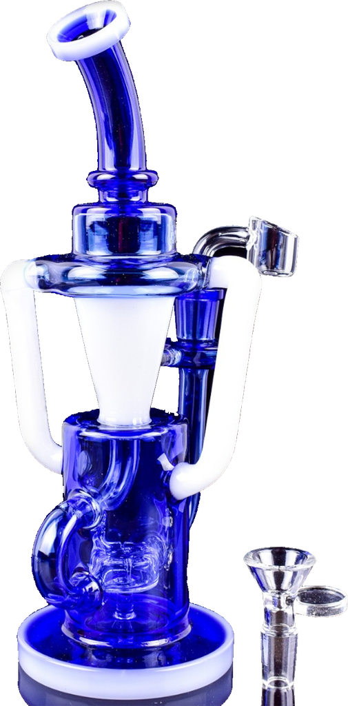 Social - TriVortex Glass Dab/Bong Blue/White