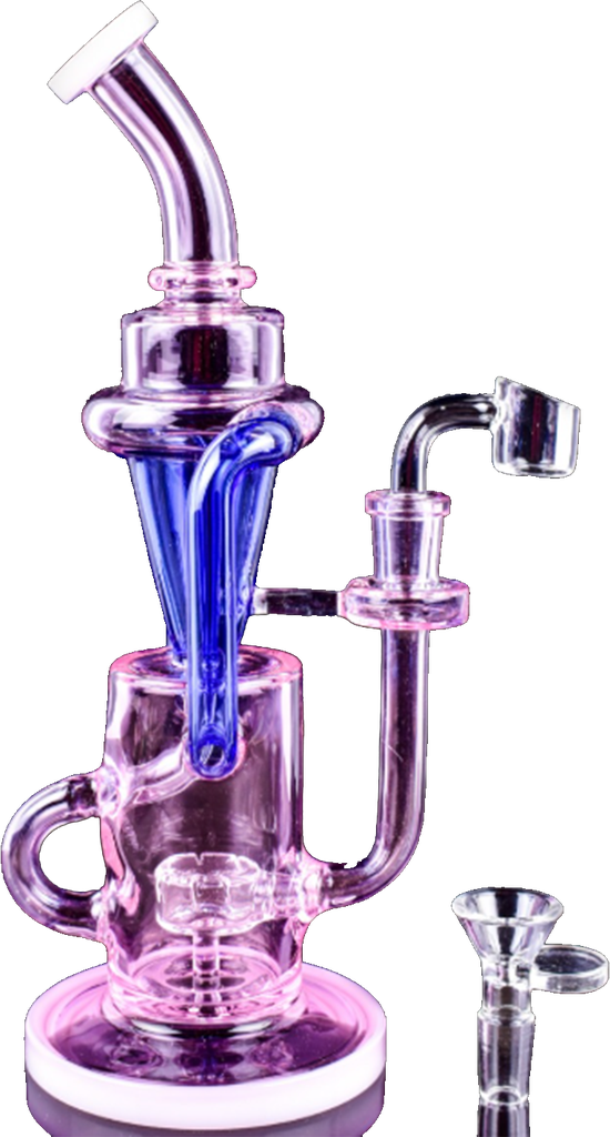 Social - TriVortex Glass Dab/Bong - Clear/Blue