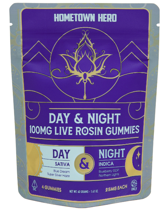 Hometown Hero - Day & Night Delta-9 Live Rosin Gummy Bag