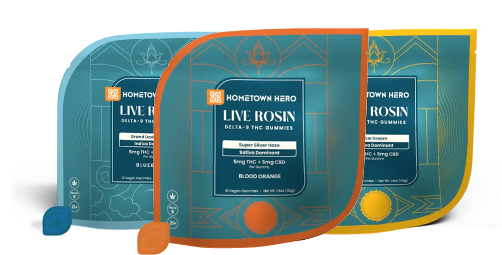 Hometown Hero - 1:1 Delta-9 Live Rosin/CBD Gummy Bag (100mg)