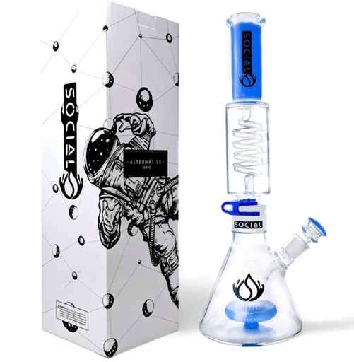 Social Glass - 13" Arctic Chill Freezable Coil Detachable Water Pipe