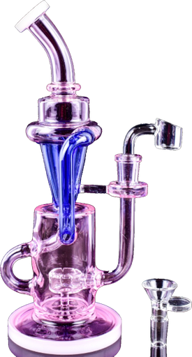 Social - TriVortex Glass Dab/Bong - Clear/Blue