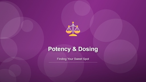 Potency & Dosing: Finding Your Sweet Spot